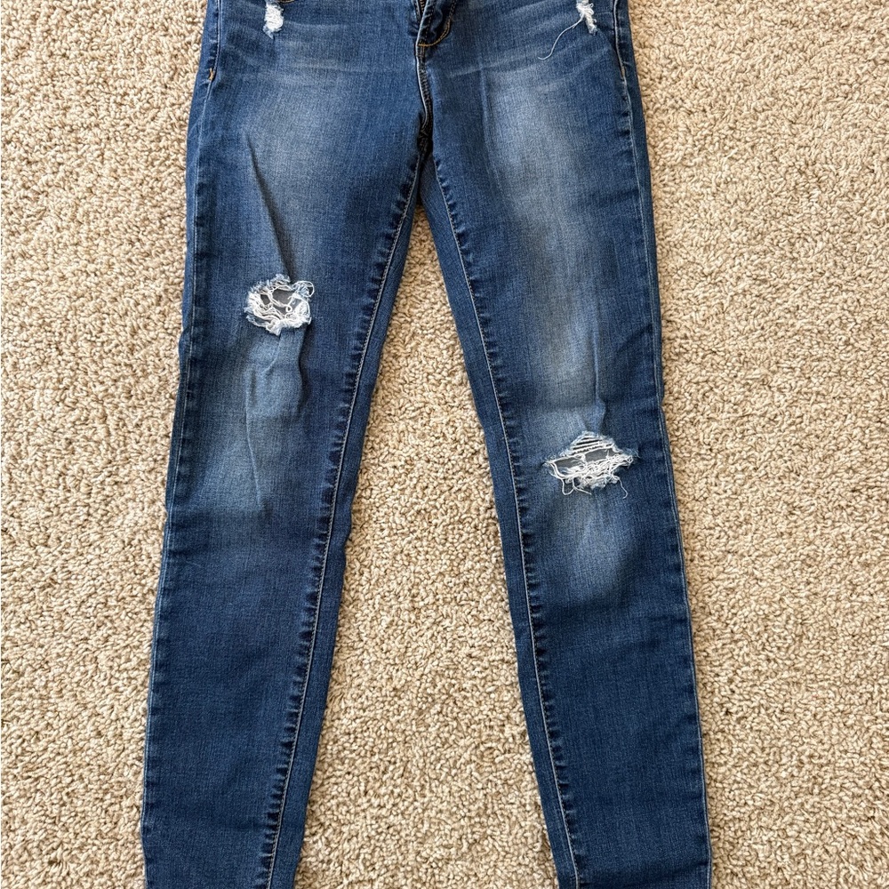 Articles Of Society Dark Blue Distressed Skinny Jeans
